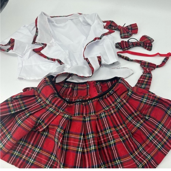 Leg Avenue Red Plaid Schoolgirl Outfit Size M - Picture 5 of 5
